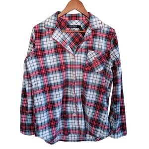 Lauren Ralph Lauren Plaid Long Sleeve Pajama Shirt Womens Small